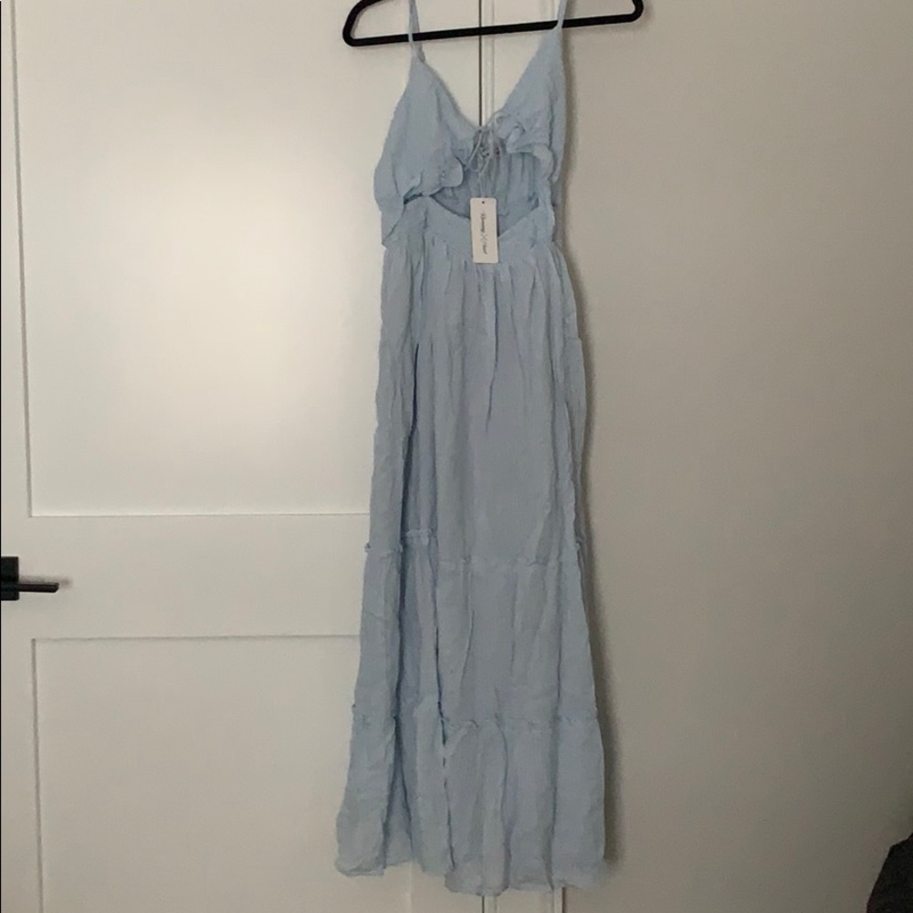 SHOWPO BABY BLUE/WHITE FRIDA DRESS